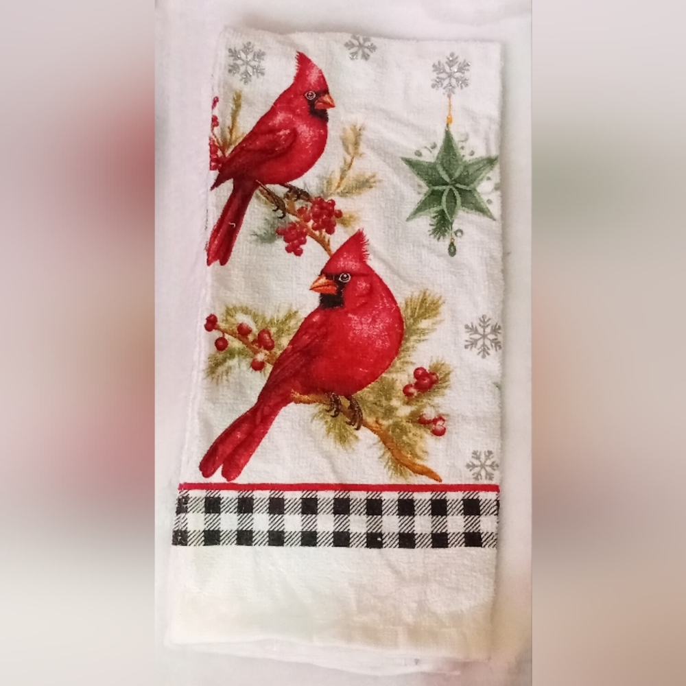 Festive Cardinal Kitchen Towel